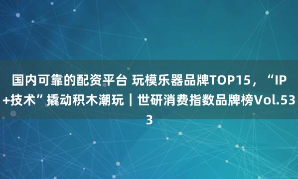 国内可靠的配资平台 玩模乐器品牌TOP15，“IP+技术”撬动积木潮玩｜世研消费指数品牌榜Vol.53